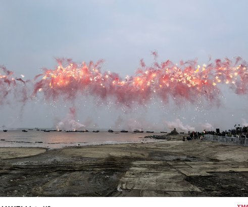 蔡国强烟花秀现场视频曝光